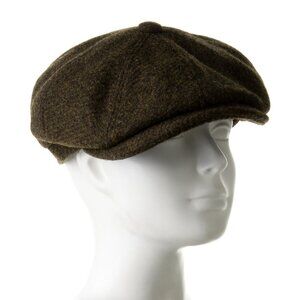 NWT Borsalino Wool Green Brown Carmine Newsboy Cap Hat